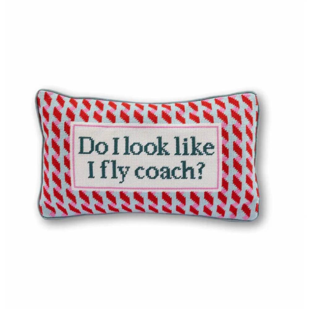 NEW FAIRE luxe velvet needlepoint pillow in first class